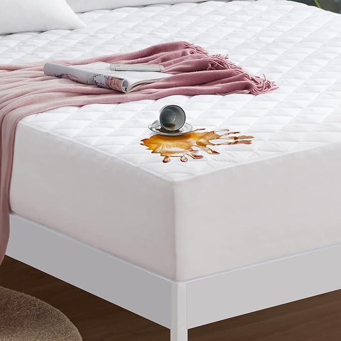 Mellanni Waterproof Mattress Pad - Breathable Bed Protector with 21" Deep Pocket - Ultra-Soft Cover - Highly Absorbent Twin Mattress Topper - Non-Slip Shield (Full, 21" Deep)
