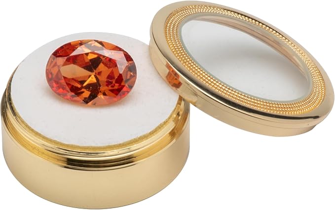 Small Loose Diamond or Gemstone Display Box Case Holder Show Container Metal (Gold- 1.5x0.6) - Image 2