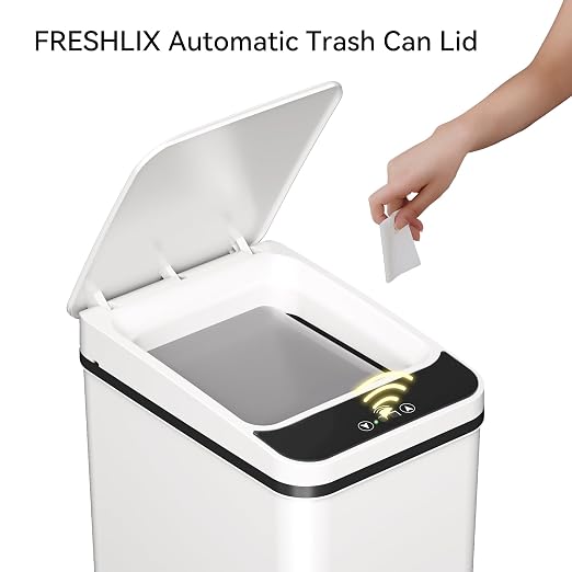 FRESHLIX Replacement Trash Can Lid Compatible with 2.2 x 2.6-Gallon Sensor Trash Can Battery Powered White - Image 4