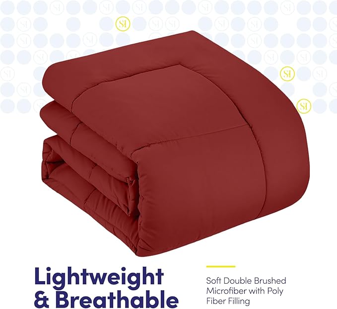 King Size Comforter Set with Sheets - 7-Piece Bedding Collection - 1 Comforter, 1 Fitted Sheet, 1 Flat, 4 Pillowcases - Deep Pocket - Soft & Breathable Premium Quality - Ideal for All Seasons, Red