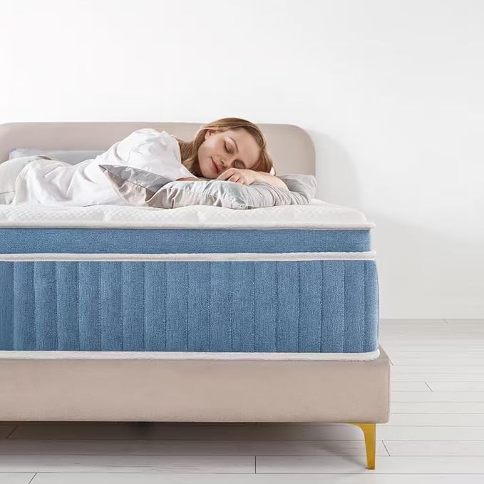 Full Size Mattress - 12 inch Hybrid Full Mattress in a Box, Memory Foam Mattress with Pocket Springs, Medium Firm, Pressure Relief & Motion Isolation, CertiPUR US Certified, 100 Nights Trial