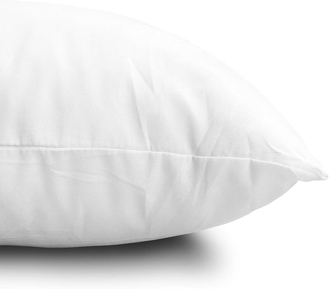 EDOW Throw Pillow Inserts, Set of 2 Lightweight Down Alternative Polyester Pillow, Couch Cushion, Sham Stuffer, Machine Washable. (White, 12x20)