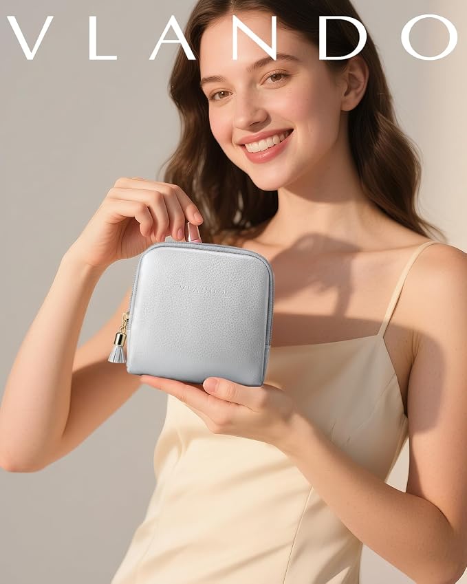 VLANDO Small Travel Jewelry Case,Jewelry Pouch Bags with Zipper,Velvet Jewelry Organizer Storage Bag for Bracelet Rings Earring Travel Essentials-Grey - Image 8