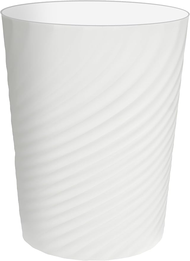 DAJITRE 1.8 Gallon Small Trash Can Wastebasket Recycling Bin Slim Profile for Compact Spaces Bathroom, Office, Bedroom, Kitchen (1.8 Gallon, White) by DAJITRE