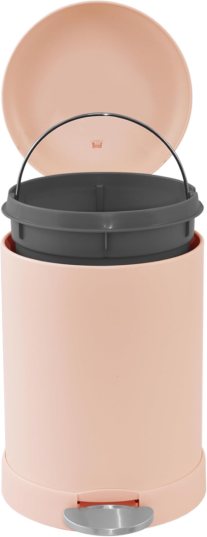Glad Small Trash Can, 1.2 Gallon | Round Stainless Steel Garbage Bin with Soft Close Lid & Step Foot Pedal | Metal Waste Basket with Removable Inner Bucket, Rust - Image 3