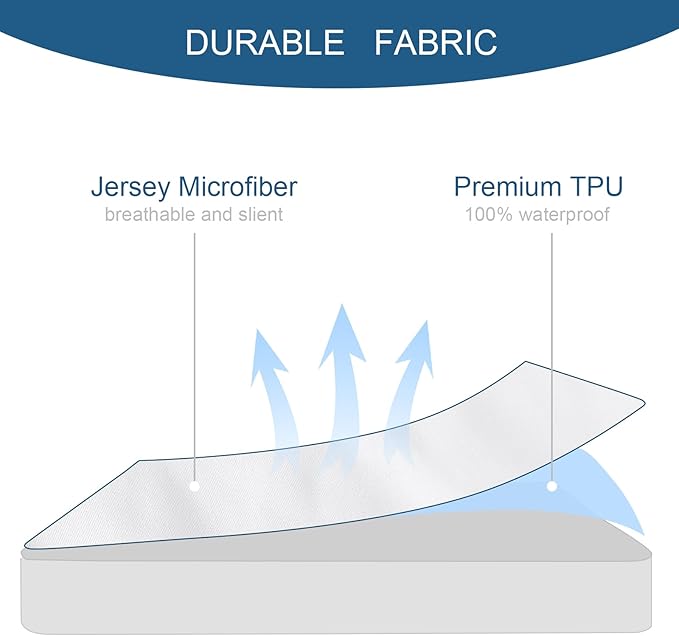 SPRINGSPIRIT Twin Extra Long (XL) Waterproof Mattress Protector Premium Fitted Sheet up to 14'' for College Dorm Room, Breathable Mattress Topper Pad Cover, Noiseless Mattress Protector Twin XL