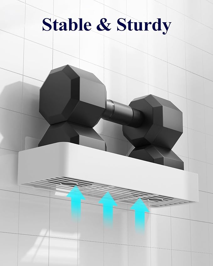 Kitsure Shower Caddy - 2 Pack Adhesive Shower Organizer, Rustproof Metal Shelves, No-Drill Bathroom Organizers and Storage, White, XX-Large - Image 4