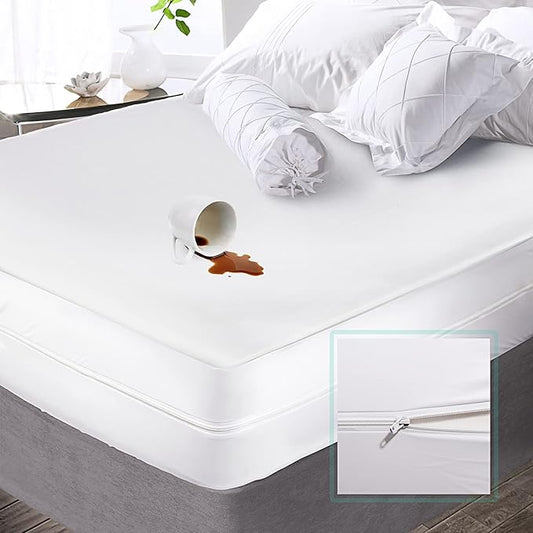 Nestl Premium Microfiber Zippered Mattress Encasement - Waterproof King Mattress Protector - Fits 15 Inches Deep - King