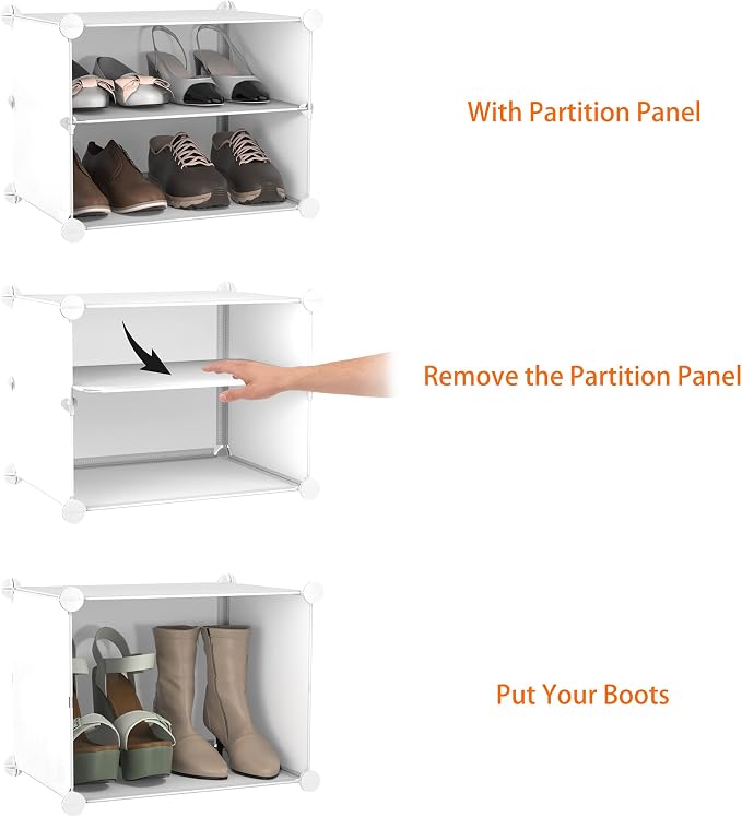 HOMIDEC Shoe Rack, 8 Tier Shoe Storage Cabinet 32 Pair Plastic Shoe Shelves Organizer for Closet Hallway Bedroom Entryway | 32 Pair, Shoe Shelves, Organizer, for Closet - Image 5