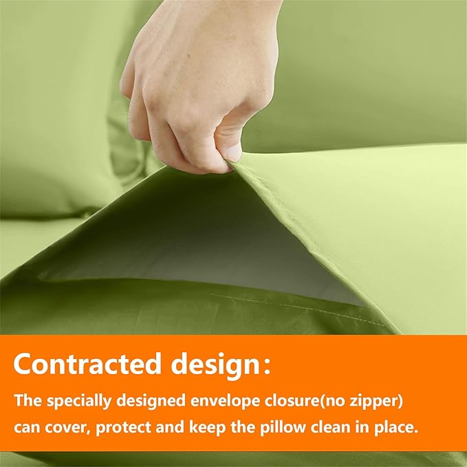 TAIMIT Sage Green Twin Size Comforter Set - 5 Pieces, Bed in a Bag Bedding Sets with All Season Soft Quilted Warm Fluffy Reversible Comforter,Flat Sheet,Fitted Sheet,1 Pillow Shams,1 Pillowcases