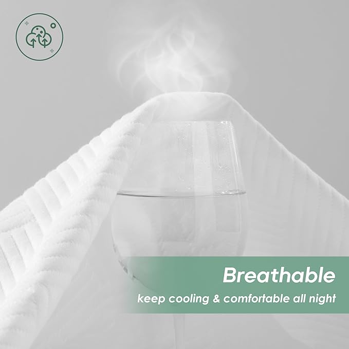 Cozymaker California King Size 100% Waterproof Mattress Protector, Mattress Pad Cover Fitted 8"-21" Deep Pocket, Fabric Soft Breathable Cooling Noiseless