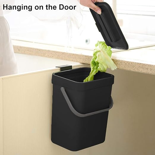 LALASTAR Mini Countertop Trash Can, Compact Waste Basket Garbage Can, Small Trash Bin with Lid for Desk/Office/Dorm, 3L/0.8 Gal, Black - Image 6