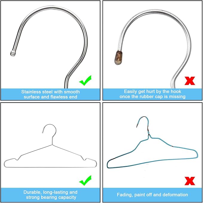 Clothes Hangers 30 Pack Coat Hangers Non Slip Wire Hanger Clothing Heavy Duty Seropy Metal Hangers Space Saving Ultra Thin of Stainless Steel Hanger - Image 8