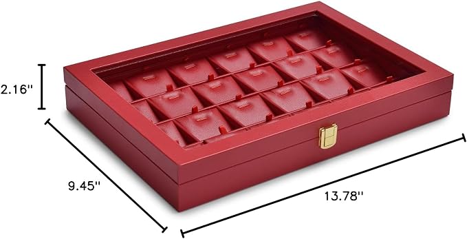 Oirlv Luxury Leather Necklace Tray with 24 Grid Removable Jewelry Cards Jewelry Organizer Box with Transparent Acrylic Lid Necklace Pendant Display Case - Image 12