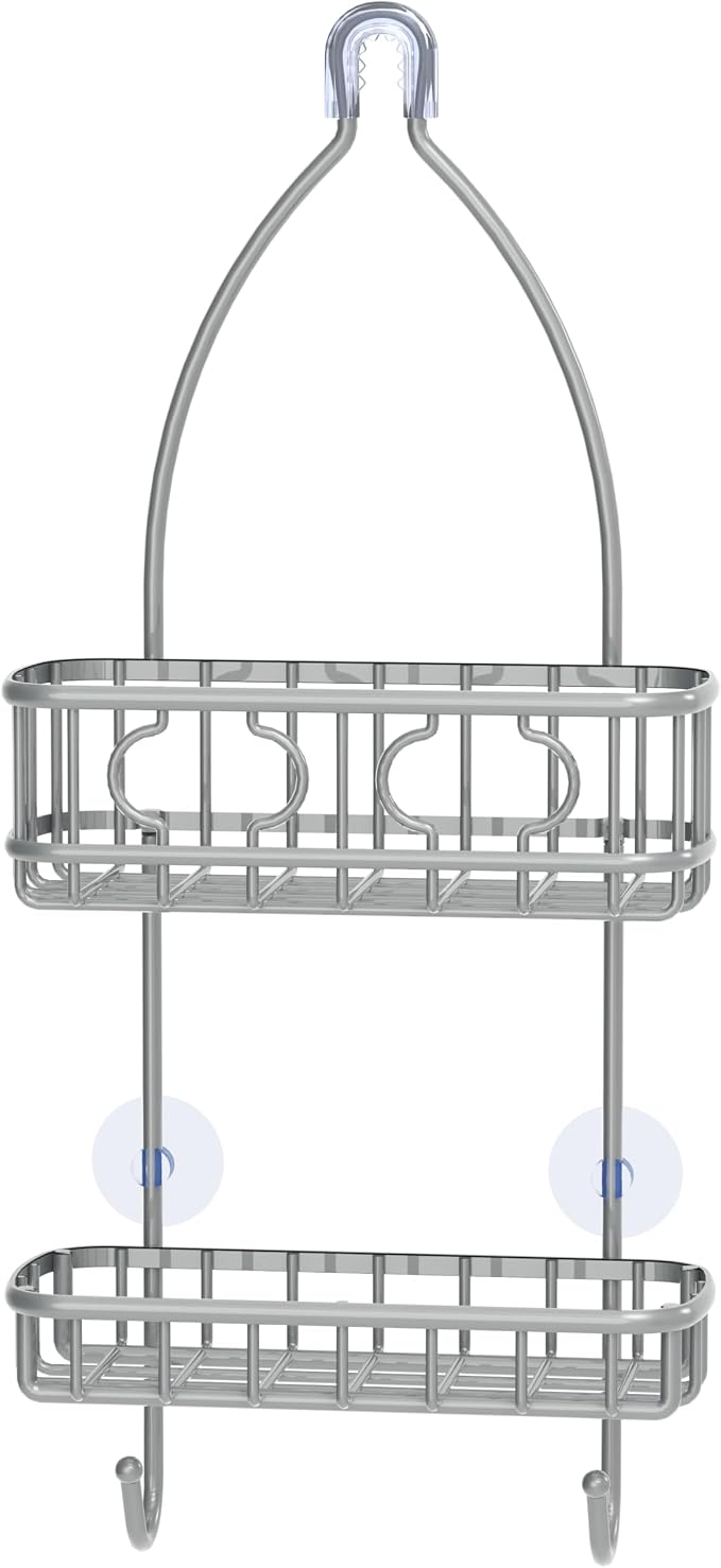 Simple Houseware Bathroom Hanging Shower Head Caddy Organizer, Silver (24 x 10.2 x 4.25 inches) by SimpleHouseware