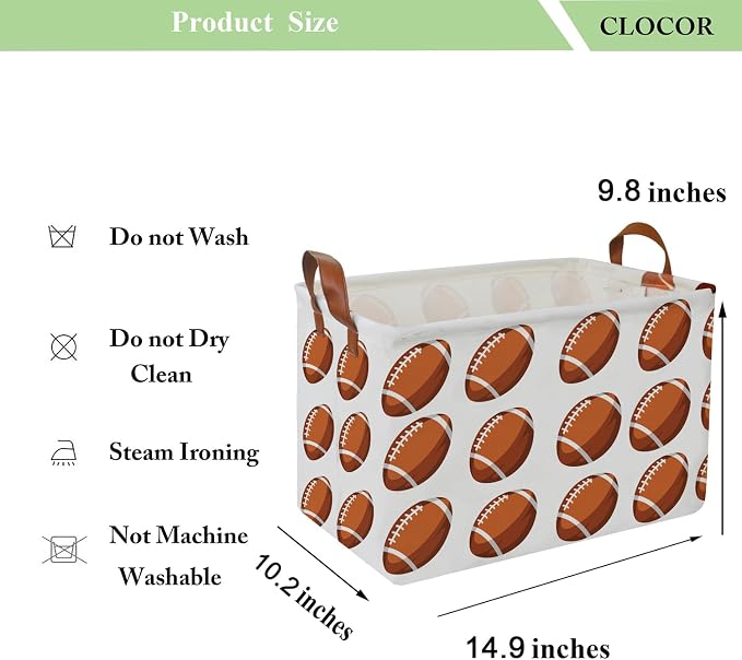 CLOCOR Rectangular Storage Basket, Storage Bin, Gift Basket, Room Decor(Rugby) - Image 6