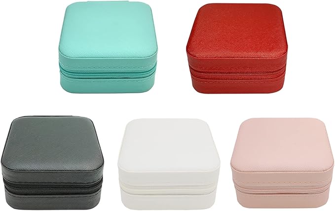 TRODANCE Mini Jewelry Case, Small Travel Jewelry Organizer, Portable Jewelry Box Mini Storage Organizer Display Box For Rings Earrings Necklaces (5Color-5pcs) by TRODANCE