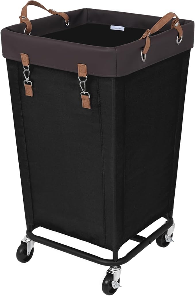 StorageWorks 160L Laundry Basket with Wheels, Large Rolling Hampers for Clothing Organizer, Dirty Clothes Basket for Hotel, Home, Closet, Dorm, Black by StorageWorks