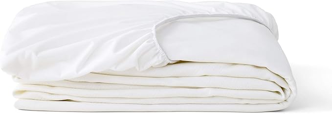Tuft & Needle Queen Mattress Protector - Waterproof, Liquid-Proof, Sleeps Quiet, Fitted Sheet Style, Soft and Comfortable, White
