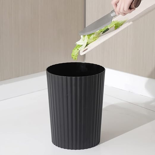 JiatuA Small Trash Can Plastic Wastebasket Round Garbage Container Bin for Bathroom, Kitchen, Bedroom, Home Office, College Dorm, Black 4 Pack - Image 5
