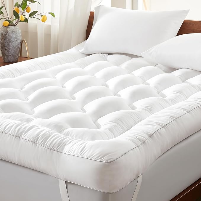 Decroom 4 Inch Mattress Topper Queen for Back Pain Relief, Breathable Memory Foam Mattress Pad, Soft & Supportive Pillow Topper,80x60x4 Inch
