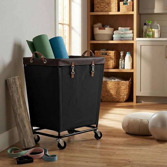 StorageWorks 210L Laundry Basket with Wheels, Extra Large Rolling Hampers for Clothing Organizer, Dirty Clothes Basket for Hotel, Home, Closet, Dorm, Black - Image 7