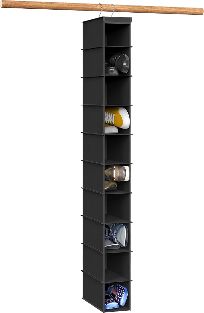 Simple Houseware 10 Shelves Closet Hanging Shoe Organizer, Black by SimpleHouseware
