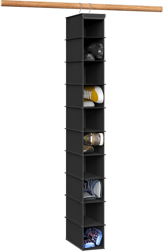 Simple Houseware 10 Shelves Closet Hanging Shoe Organizer, Black by SimpleHouseware