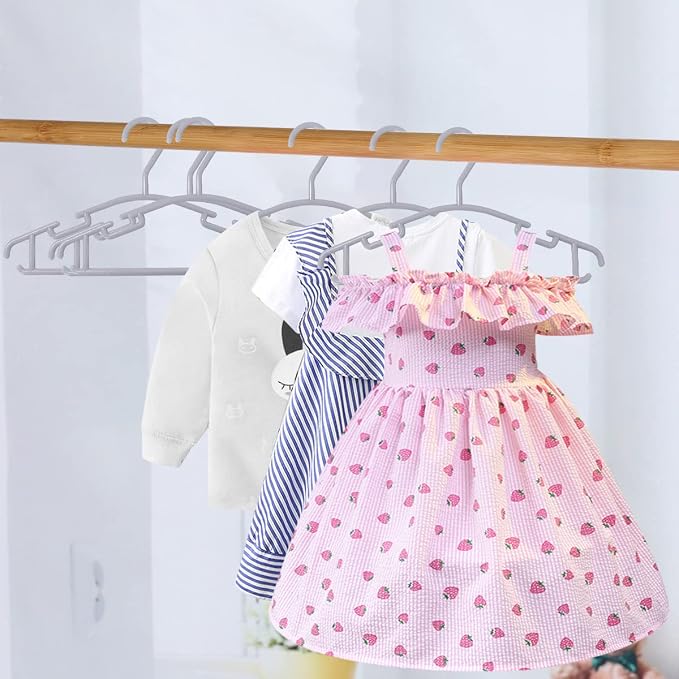 GoodtoU Plastic Baby Hangers, Gray, 60 Pack, Sturdy and Durable, Ideal for Kids' Clothes - Image 4