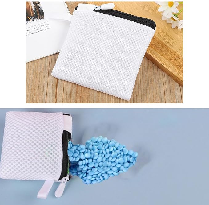 2 Pack In-Wash Scent Booster Beads Laundry Bag with Zipper Laundry Detergent Pacs Wash Bags for Soap Pacs Pods Sheets Scent Crystals Washing Machine Cleaner Descaler Deep Cleaning Tablets - Image 3