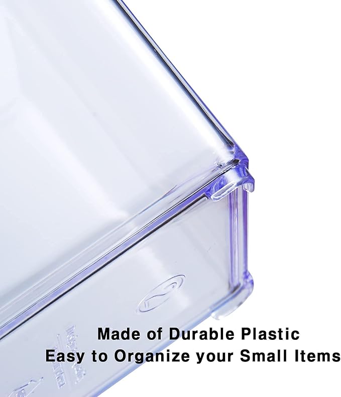 carrotez 2 Compartment Clear Plastic Drawer Organizer for Makeup, Bathroom, Desk, Vanity - Image 3