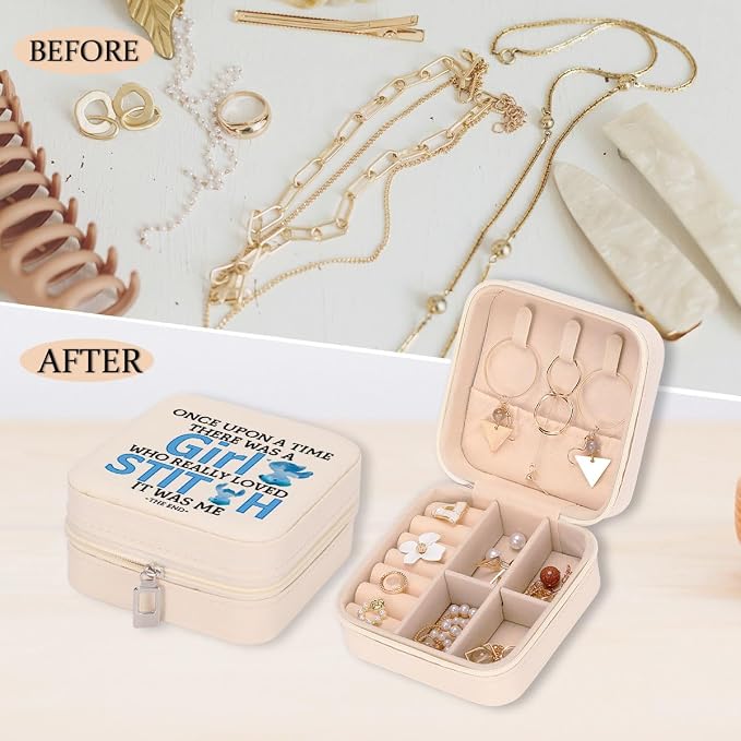 LONGXIN Cartoon Lover Gift, Cute Cartoon Themed Jewelry Case, Small Jewelry Box Organizer - Image 5