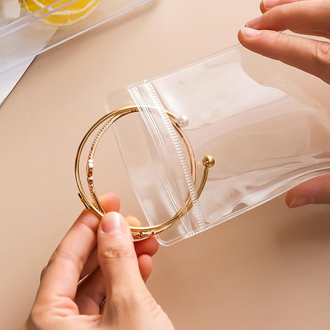 17Dec 50 Large Plastic Jewelry Bags with Zipper, Clear Anti Tarnish Jewelry Bags for Small Business - Image 7