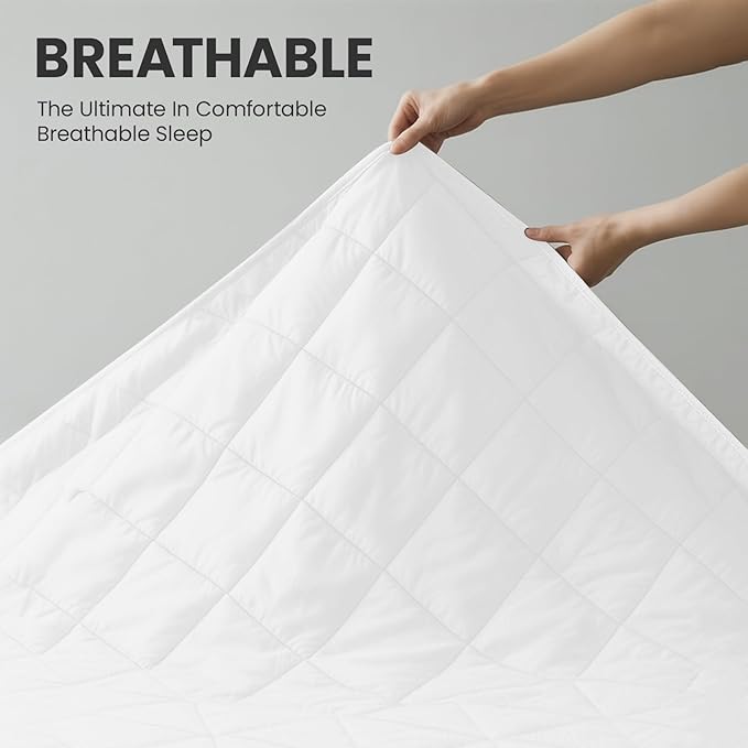 Queen Mattress Protector,Waterproof Mattress Protector Fitted Up to 16" Deep Pocket, Soft Breathable Bed Mattress Cover for Bedroom,Doom Room,(White)