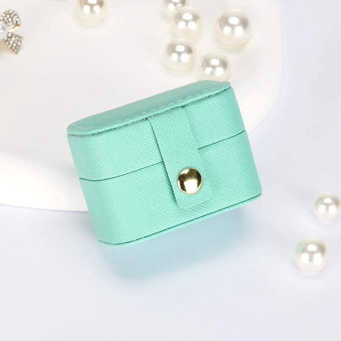KUKUVR Small Travel Jewelry Box For Ring Stud Earring, Mini Jewelry Ring Holder for Multiple Rings, Portable Jewelry Storage Organizer Case (Blue) - Image 5