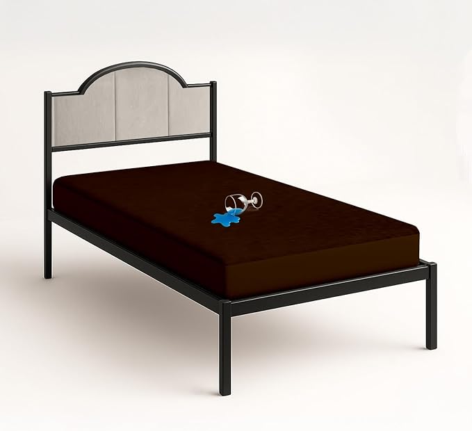 SGI bedding Waterproof RV Bunk Cot Bed Mattress Protector 30X75 for Narrow Twin Camping Bed Mattress Pad Cover, Truck Sleeper & RV Beds - Soft, Noiseless, Breathable, 15" Deep Pocket - Chocolate