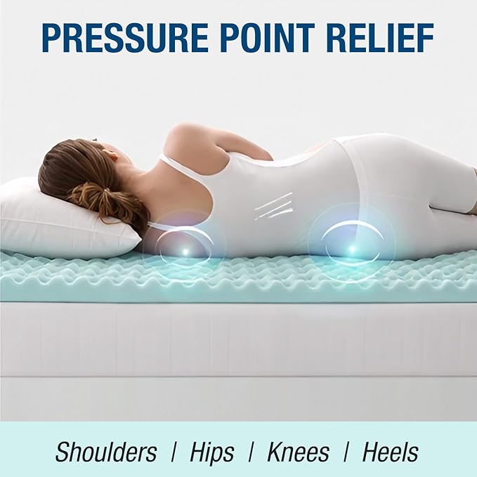 DMI Foam Mattress Topper, Egg Crate Foam Pad, Mattress Pad and Bed Topper for Support, Air Circulation, Pressure Relief and Weight Distribution, Full Size Mattress, 50 x 72 x 2, Blue
