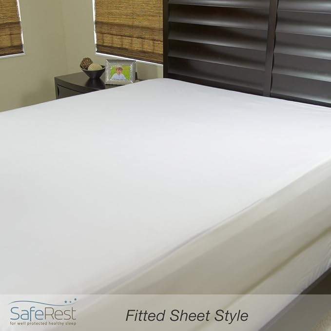 SafeRest Mattress Protector Twin XL College Dorm Room, New Home, First Apartment Essentials - Cotton, Waterproof Mattress Cover Protector - Encasement - Premium