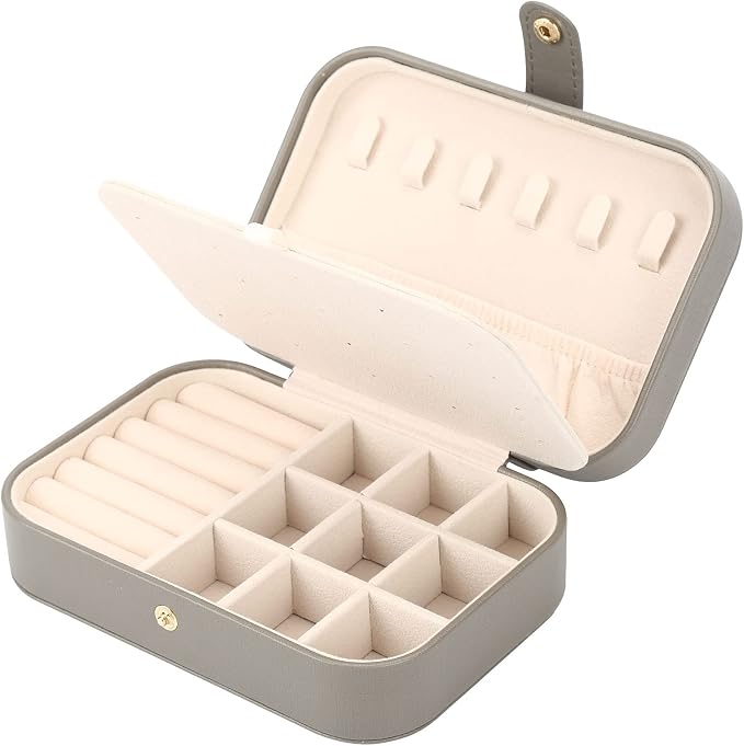 FEISCON Jewelry Organizer, Small Jewelry Box Mini Jewelry Travel Case Storage and Organizer Portable Jewelry Storage Box/GRAY by FEISCON