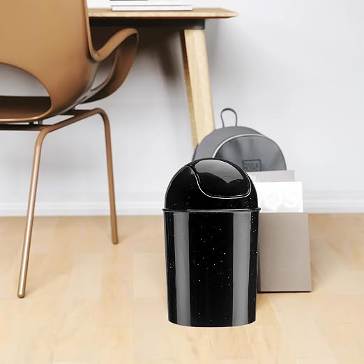 Umbra 1.25 Gallon Mini Waste Can with Removable Swing-Top Lid - Small Garbage Bin for Kitchen, Bathroom, Bedroom, Office - Compact Trash Can Fit Under Tables & Counters - Galaxy Black - Image 6