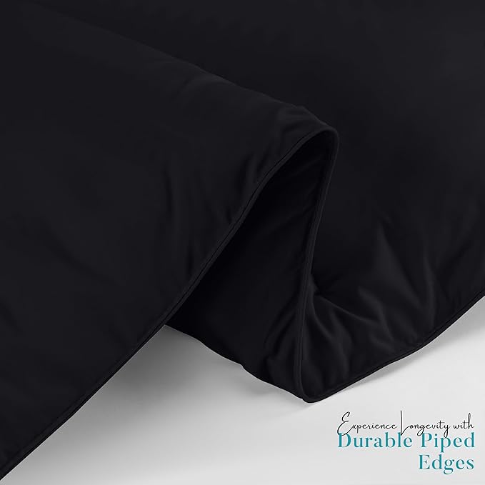 Utopia Bedding King Comforter Duvet Insert, Quilted Black Comforter with Corner Tabs, Box Stitched Down Alternative Comforters King Size 90 x 102 inches