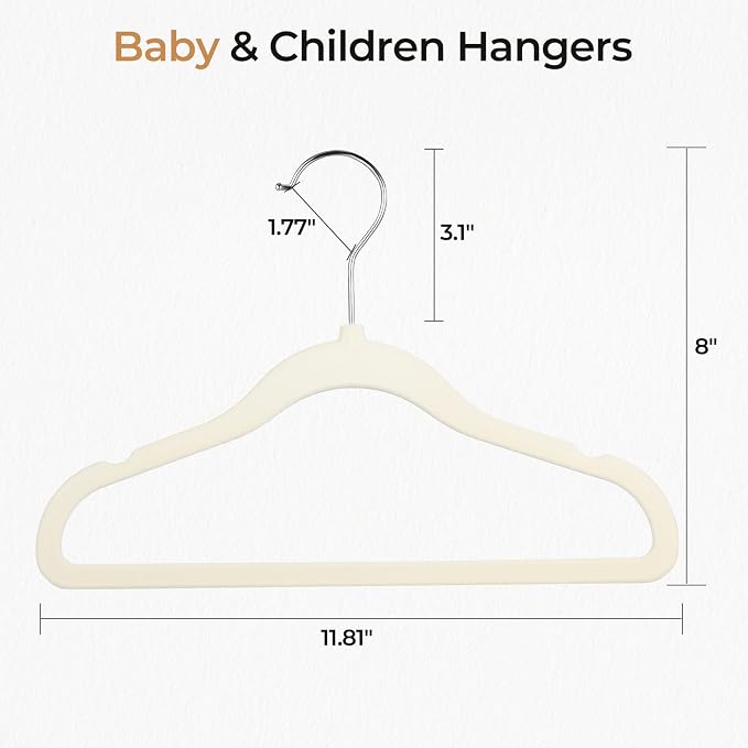 GoodtoU Baby Hangers Velvet 100 Pack - Baby Felt Hangers Non Slip Toddler Hanger Childrens Hanger for Kid - Image 4