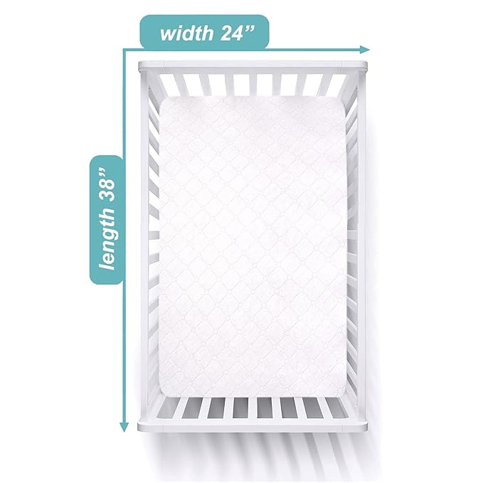 American Baby Company Waterproof Fitted Mini Crib Mattress Protector 38" x 24" - Quilted, Noiseless, Ultra-Soft & Breathable Pack n Play and Mini Crib Mattress Cover