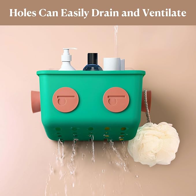 Bath Toy Storage Organizer Basket, 3 Pack Cute Robot Bathtub Shower Toy Organizer, Wall Mounted Hanging Bath Toy Holder with Hooks, for Tub Laundry - Image 3