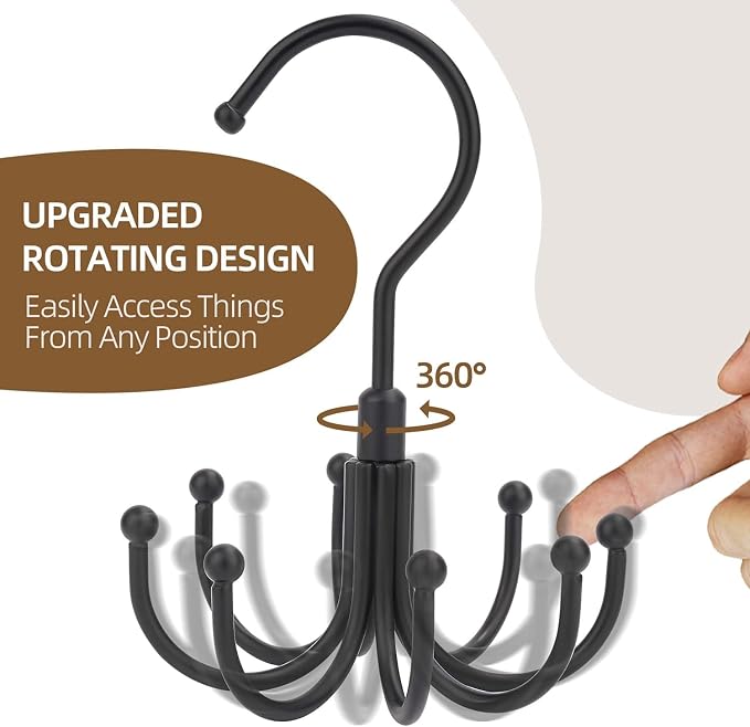 ZEDODIER Tank Top Hanger, Rotatable Bra Organzier for Closet, Max 24 Storage Capacity Sport Bras Holder, Metal Space Saving Closet Organizers and Storage, Black - Image 5