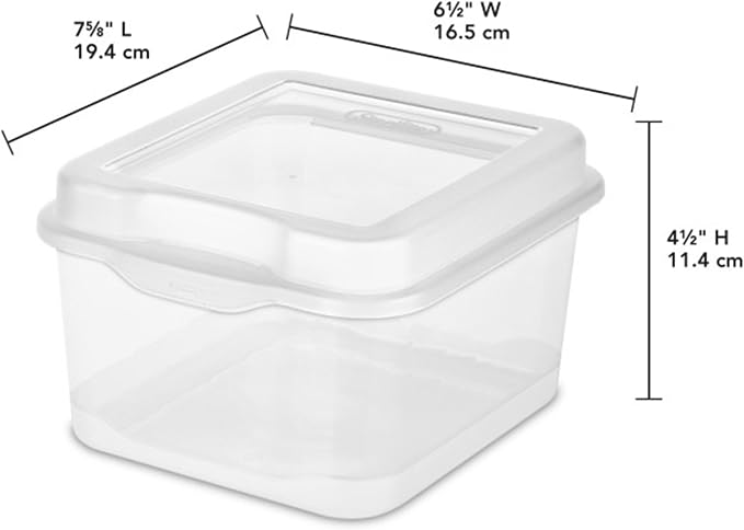 Sterilite FlipTop, Stackable Small Storage Bin with Hinging Lid, Plastic Container to Organize Desk at Home or Office, Clear, 36-Pack - Image 2