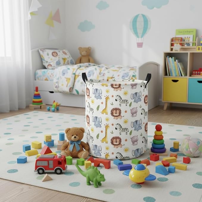 Baby Laundry Hamper kids laundry Basket Waterproof Laundry Bag for Bedroom Toy Clothes Organizer Room Décor(Animal) - Image 4