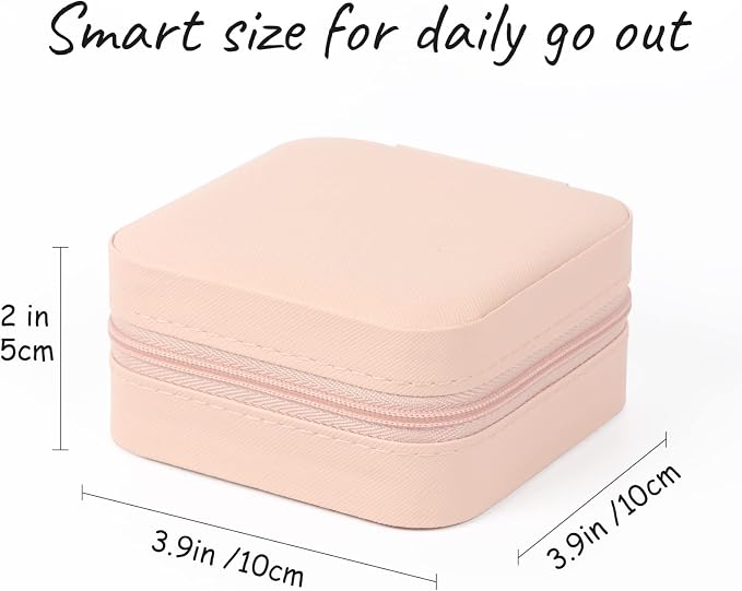 MFXIP Travel Jewelry Case Small Jewelry Box Jewelry Organizer Storage Case Portable PU Leather Mini Jewelry Travel Case for Girls Womens Earring, Necklace, Rings,Bracelets - Image 3