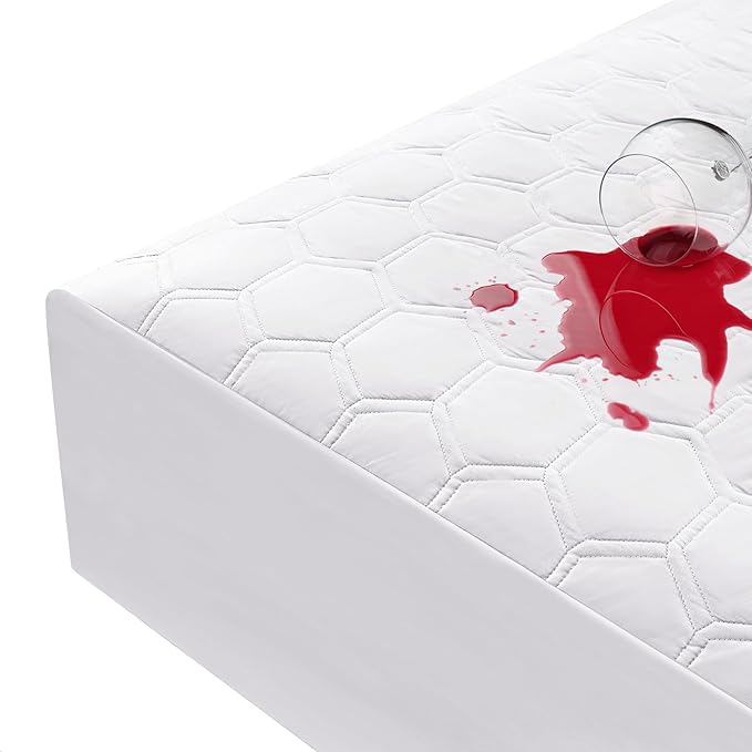 King Size Mattress Protector Waterproof Incontinence Bed Cover Mattress Pad Washable Cooling Hypoallergenic Soft Breathable Quilted Mattress Cover with Deep Pockets to 21 inches