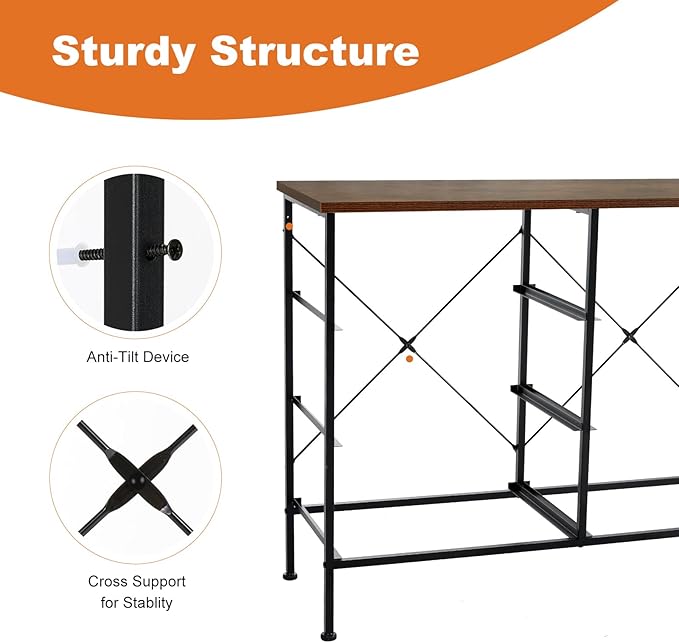 Sweetcrispy Dresser for Bedroom with 6 Storage Drawers, Fabric Storage Tower Organizer, Chest of Drawers with Metal Frame Wooden Top for Closet, Living Room, Entryway, Rust Brown